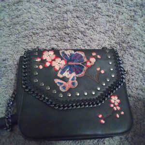Floral butterfly shoulder bag